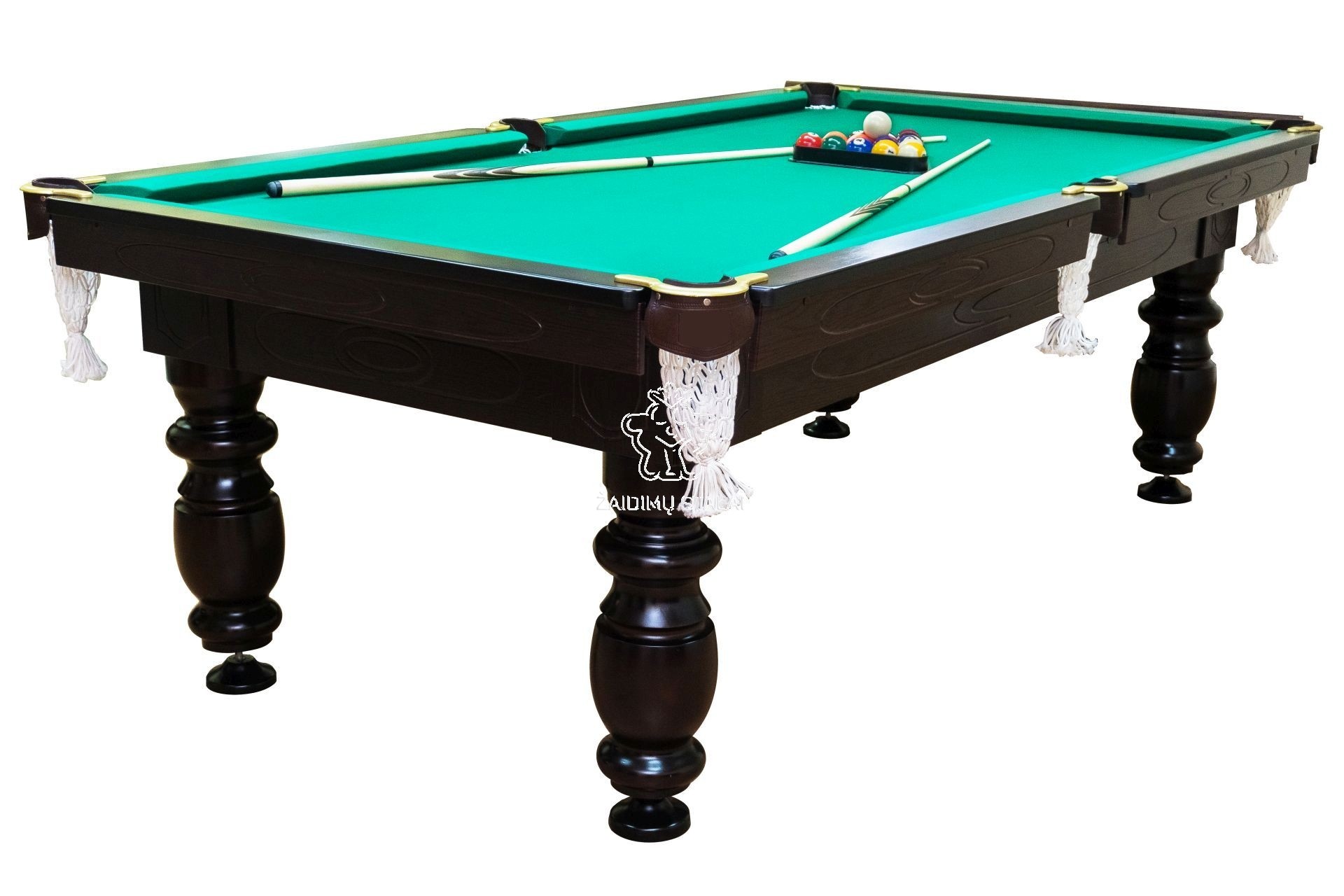 Pulo stalas Elegant 8' pėdų (245x145cm) žalias audinys, su komplektacija